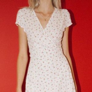 Brandy Melville Robbie Wrap Dress pink/white